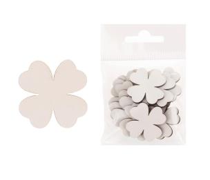 Dekoracja drewniana 12szt Koniczyna duża. Wydawca: CRESCO. Multiszop.pl Opakowanie Dekoracja drewniana 12szt Koniczyna duża