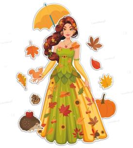 Opakowanie Dekoracja - Pani Jesień duża 10el