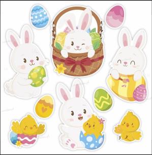 Opakowanie Dekoracja Wielkanoc Zajączki A4