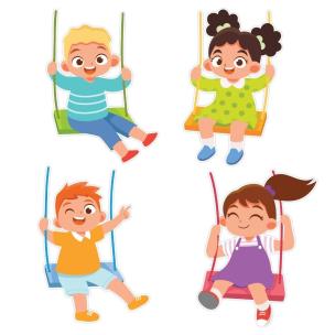 Dekoracja wiosenna Dzieci na huśtawkach. Wydawca: LearnHow. Multiszop.pl Opakowanie Dekoracja wiosenna Dzieci na huśtawkach