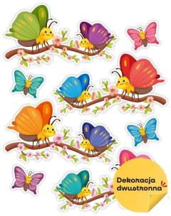 Opakowanie Dekoracja wiosenna - Motylki na gałęzi 8el