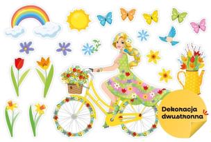 Opakowanie Dekoracja wiosenna - Pani Wiosna na rowerze 20el
