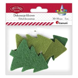 Opakowanie Dekoracja z filcu choinki 5,9x5cm 5szt.WFD-001