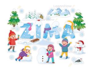 Dekoracja zimowa - Krajonbraz: zimowe zabawy 27el. Wydawca: LearnHow. Multiszop.pl Opakowanie Dekoracja zimowa - Krajonbraz: zimowe zabawy 27el