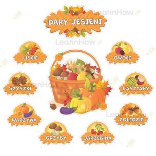 Dekoracje jesienne - Dary jesieni 10el. Wydawca: LearnHow. Multiszop.pl Opakowanie Dekoracje jesienne - Dary jesieni 10el