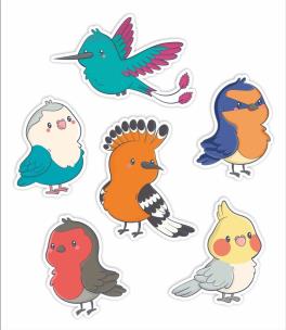 Dekoracje okienne dwustrone - Ptaszki 02 6szt. Wydawca: LearnHow. Multiszop.pl Opakowanie Dekoracje okienne dwustrone - Ptaszki 02 6szt