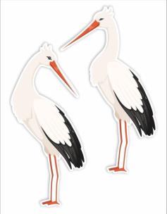 Opakowanie Dekoracje okienne dwustronne - Bociany 01 2szt