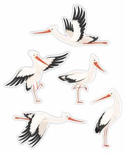 Opakowanie Dekoracje okienne dwustronne - Bociany 01 5szt