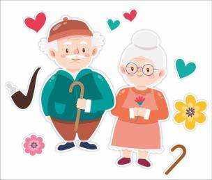 Opakowanie Dekoracje okienne dwustronne - Dziadkowie 01 10szt