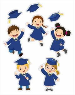 Opakowanie Dekoracje okienne dwustronne-Dzieci z biretami 8el