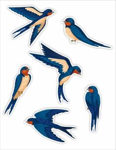 Opakowanie Dekoracje okienne dwustronne - Jaskółki 01 6szt