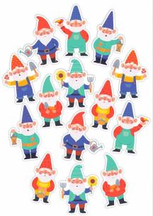 Opakowanie Dekoracje okienne dwustronne - Krasnale 01 14szt