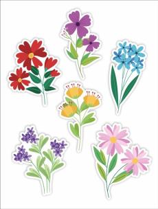 Dekoracje okienne dwustronne - Kwiaty 02 6szt. Wydawca: LearnHow. Multiszop.pl Opakowanie Dekoracje okienne dwustronne - Kwiaty 02 6szt