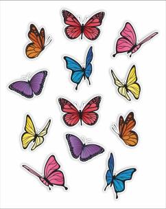 Dekoracje okienne dwustronne - Motyle 02 12szt. Wydawca: LearnHow. Multiszop.pl Opakowanie Dekoracje okienne dwustronne - Motyle 02 12szt
