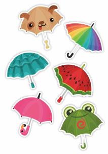 Dekoracje okienne dwustronne - Parasole 01 6szt. Wydawca: LearnHow. Multiszop.pl Opakowanie Dekoracje okienne dwustronne - Parasole 01 6szt