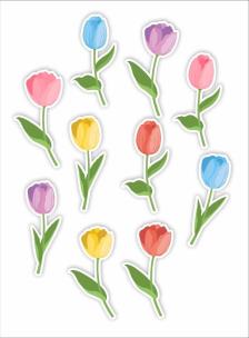 Opakowanie Dekoracje okienne dwustronne - Tulipany 03 10szt