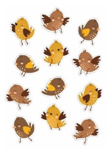 Opakowanie Dekoracje okienne dwustronne - Wróble 01 12szt