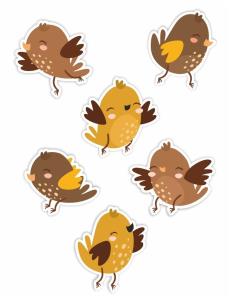 Dekoracje okienne dwustronne - Wróble 01 6szt. Wydawca: LearnHow. Multiszop.pl Opakowanie Dekoracje okienne dwustronne - Wróble 01 6szt