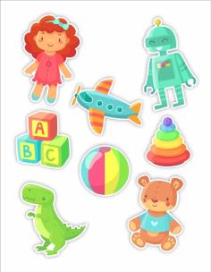 Opakowanie Dekoracje okienne dwustronne - Zabawki 01 8szt