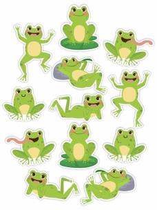 Opakowanie Dekoracje okienne dwustronne - Żabki 01 12szt