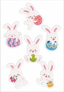 Opakowanie Dekoracje okienne dwustronne - Zajączki... 6szt