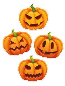 Opakowanie Dekoracje okienne Halloween - Dynie 4szt