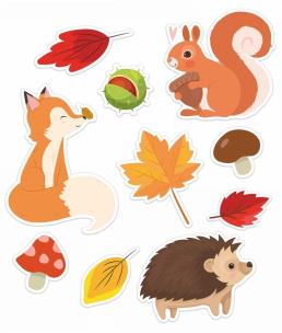 Opakowanie Dekoracje okienne jesienne-Leśne Zwierzątka 10szt