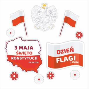 Opakowanie Dekoracje okienne patriotyczne - 2-3 maja 02 11szt