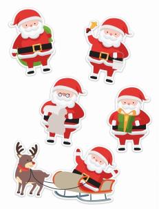 Opakowanie Dekoracje okienne świąteczne - Mikołaje 01 5szt