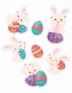 Opakowanie Dekoracje okienne wielkanocne - Zajączki 01 7szt