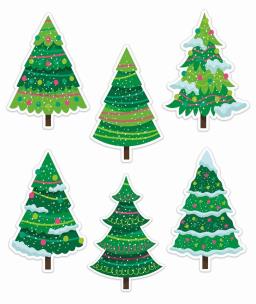 Opakowanie Dekoracje okienne zimowe - Choinki 01 6szt