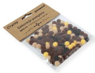 Opakowanie Dekoracje pompony 1cm mix brązowy 120szt