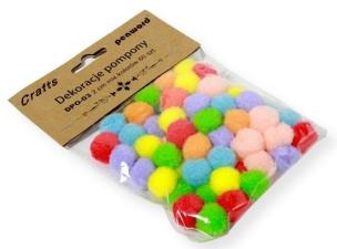 Opakowanie Dekoracje pompony 2cm mix kolorów 60szt