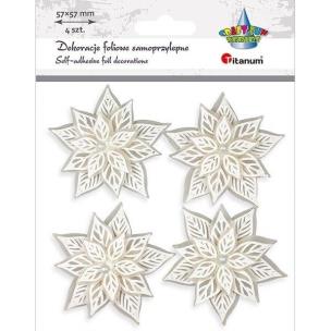 Opakowanie Dekoracje samoprzylepne 3D poinsencje białe 4szt