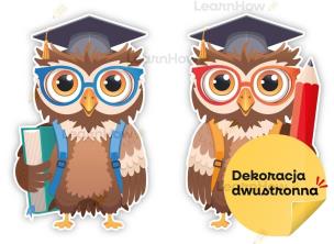 Dekoracje szkolne - Duże sowy w beretach. Wydawca: LearnHow. Multiszop.pl Opakowanie Dekoracje szkolne - Duże sowy w beretach