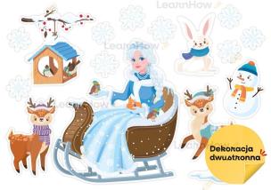 Dekoracje zimowe Pani zima na saniach. Wydawca: LearnHow. Multiszop.pl Opakowanie Dekoracje zimowe Pani zima na saniach