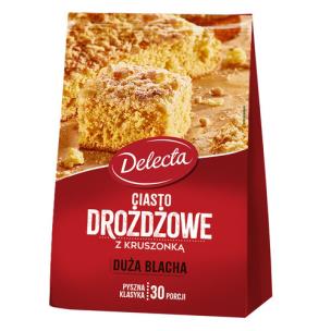 Opakowanie Delecta Ciasto Duża Blacha drożdżowe 600 g