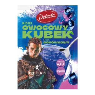 Opakowanie Delecta KLEKS Owocowy Kubek Kisiel smak borówkowy 30g