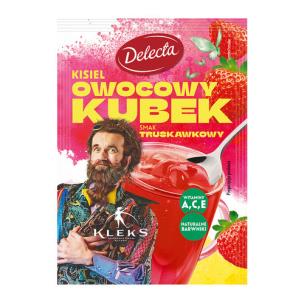 Opakowanie Delecta KLEKS Owocowy Kubek Kisiel smak truskawkowy 30g
