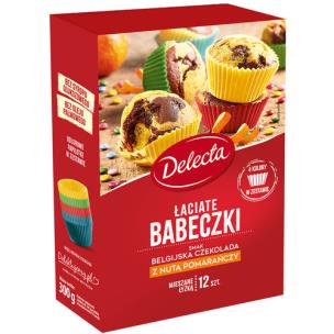 Opakowanie Delecta Łaciate Babeczki smak belgijska czekolada z nutą pomarańczy 300 g