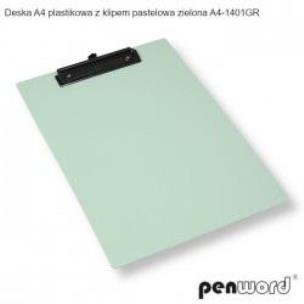 Opakowanie Deska A4 plastikowa z klipem pastel zielona