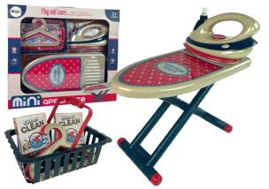 Deska do prasowania + żelazko + kosz. Wydawca: Leantoys. Multiszop.pl Opakowanie Deska do prasowania + żelazko + kosz