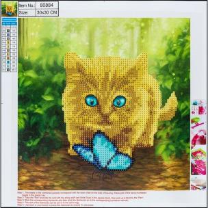 Diamentowa mozaika 5D - Cat&Butterfly 30x30 80884. Wydawca: Centrum. Multiszop.pl Opakowanie Diamentowa mozaika 5D - Cat&Butterfly 30x30 80884