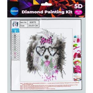 Diamentowa mozaika 5D - Dog in glasses 20x20 80870. Wydawca: Centrum. Multiszop.pl Opakowanie Diamentowa mozaika 5D - Dog in glasses 20x20 80870