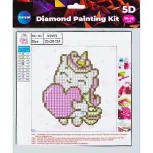 Diamentowa mozaika 5D - Unicorn&Heart 20x20 80869. Wydawca: Centrum. Multiszop.pl Opakowanie Diamentowa mozaika 5D - Unicorn&Heart 20x20 80869