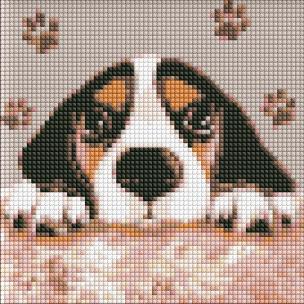 Opakowanie Diamentowa mozaika bez ramy - Uroczy pies 20x20cm