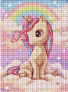 Opakowanie Diamentowa mozaika - Ciekawy jednorożec 30x40cm