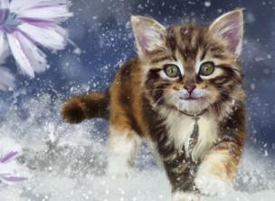 Diamentowa mozaika Kotek w śniegu NO-1005250. Wydawca: Norimpex. Multiszop.pl Opakowanie Diamentowa mozaika Kotek w śniegu NO-1005250