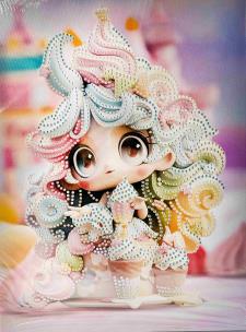 Diamentowa mozaika na ramie Słodka dziewczynka z lodami. Wydawca: Norimpex. Multiszop.pl Opakowanie Diamentowa mozaika na ramie Słodka dziewczynka z lodami