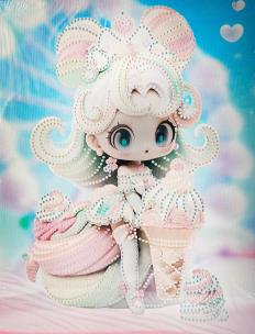 Diamentowa mozaika na ramie Słodka dziewczynka z lodami. Wydawca: Norimpex. Multiszop.pl Opakowanie Diamentowa mozaika na ramie Słodka dziewczynka z lodami